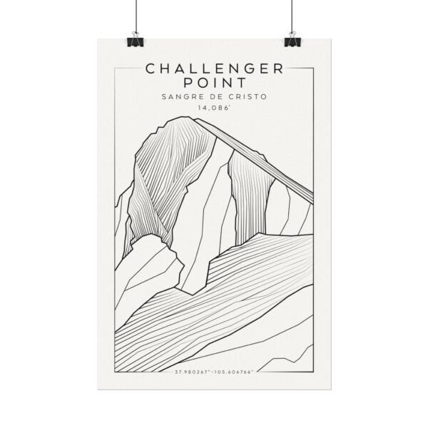 Colorado 14ers: CHALLENGER POINT: Textured Watercolor Matte Posters - Image 6