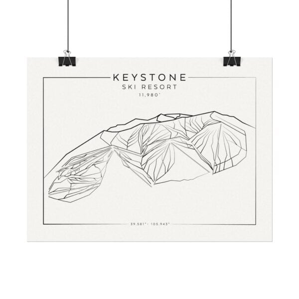 Colorado Ski Mountains: KEYSTONE: Textured Watercolor Matte Posters - Image 2