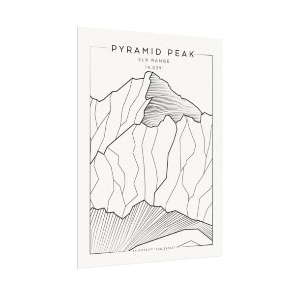 Colorado 14ers: PYRAMID PEAK: Textured Watercolor Matte Posters - Image 3