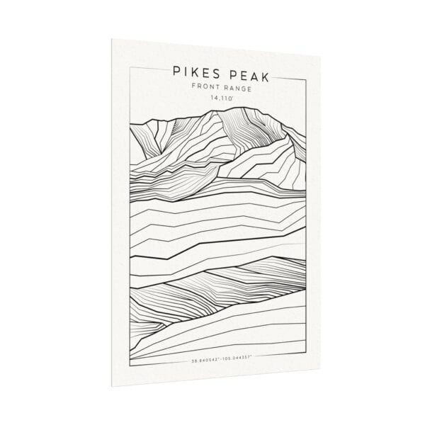 Colorado 14ers: PIKES PEAK: Textured Watercolor Matte Posters - Image 3