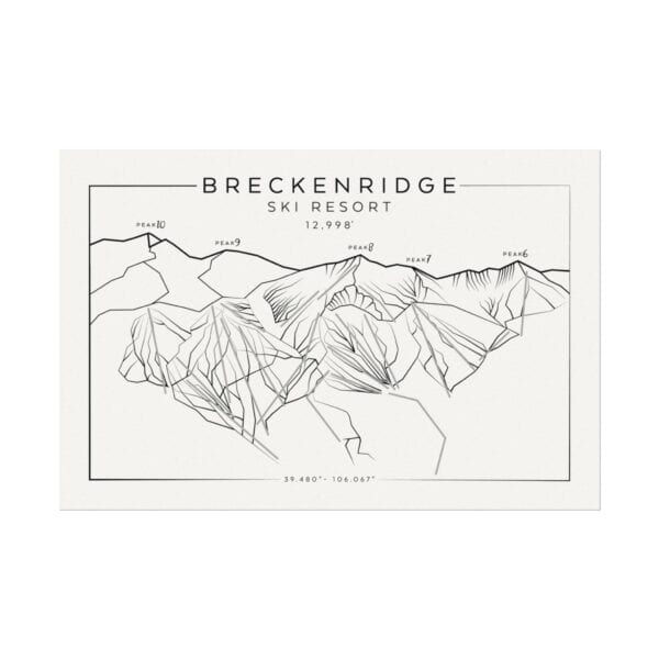 Colorado Ski Mountains: BRECKENRIDGE: Textured Watercolor Matte Posters - Image 4