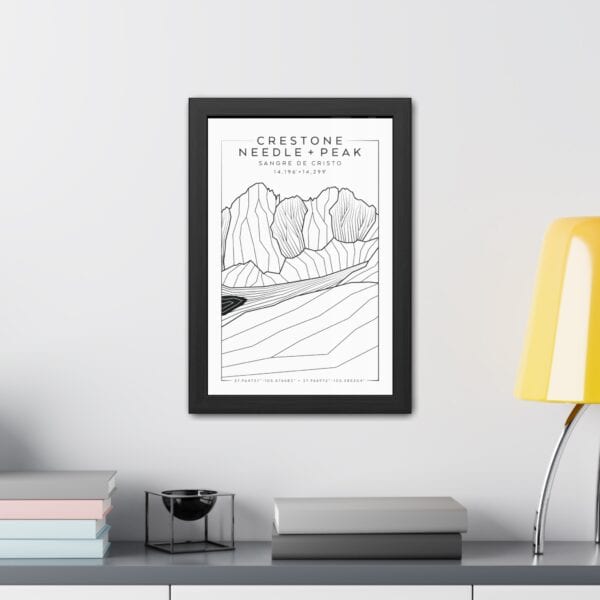 Colorado 14ers: CRESTONE NEEDLE + CRESTONE PEAK: Framed Poster - Image 3