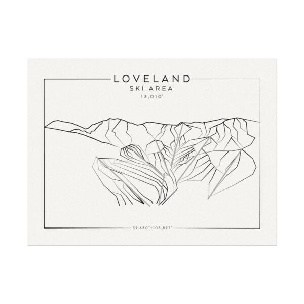 Colorado Ski Mountains: LOVELAND: Textured Watercolor Matte Posters