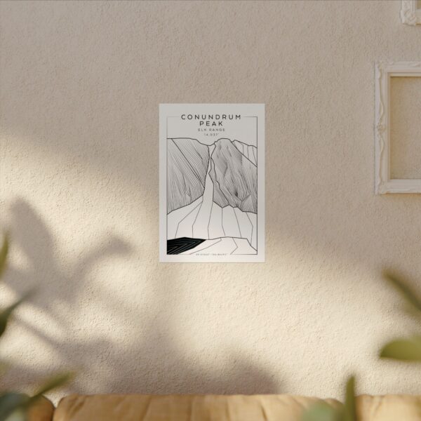 Colorado 14ers: CONUNDRUM PEAK: Textured Watercolor Matte Posters - Image 8