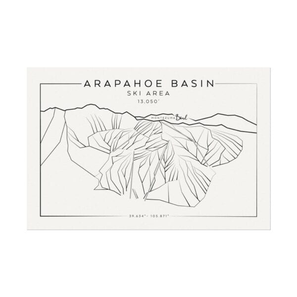 Colorado Ski Mountains: ARAPAHOE BASIN: Textured Watercolor Matte Posters - Image 4