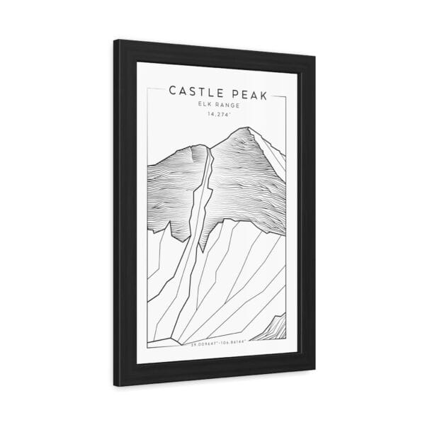 Colorado 14ers: CASTLE PEAK: Framed Poster - Image 2