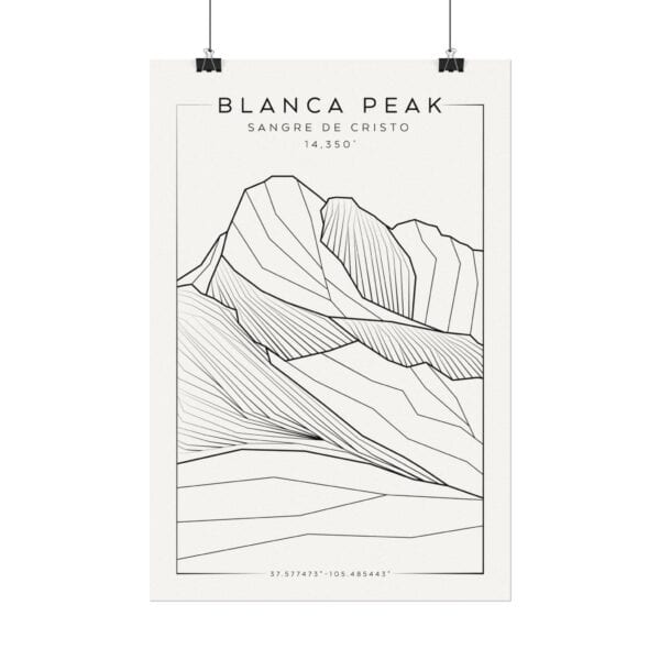 Colorado 14ers: BLANCA PEAK: Textured Watercolor Matte Posters - Image 6