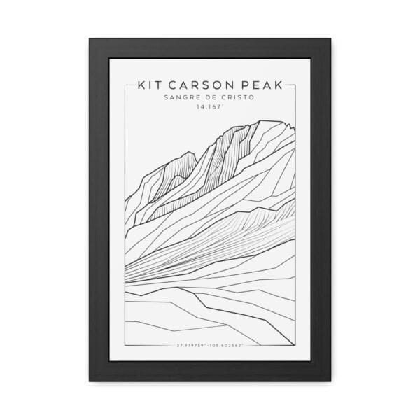 Colorado 14ers: KIT CARSON PEAK: Framed Poster