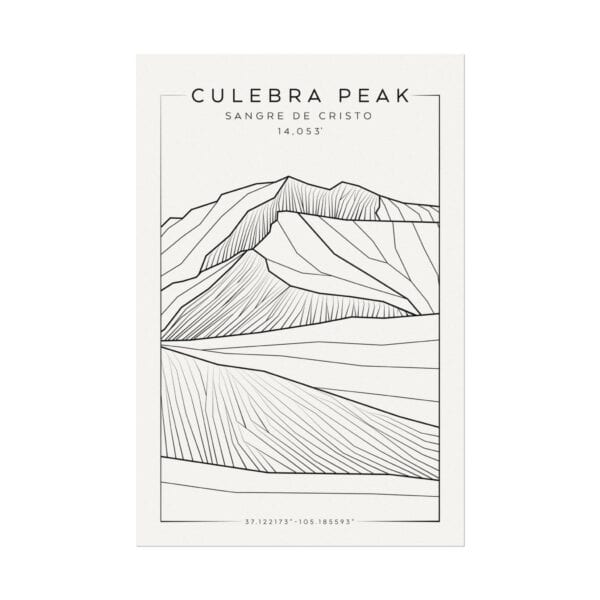 Colorado 14ers: CULEBRA PEAK: Textured Watercolor Matte Posters - Image 5