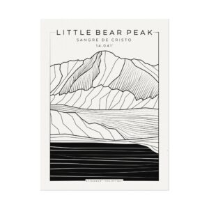 Colorado 14ers: LITTLE BEAR PEAK: Textured Watercolor Matte Posters