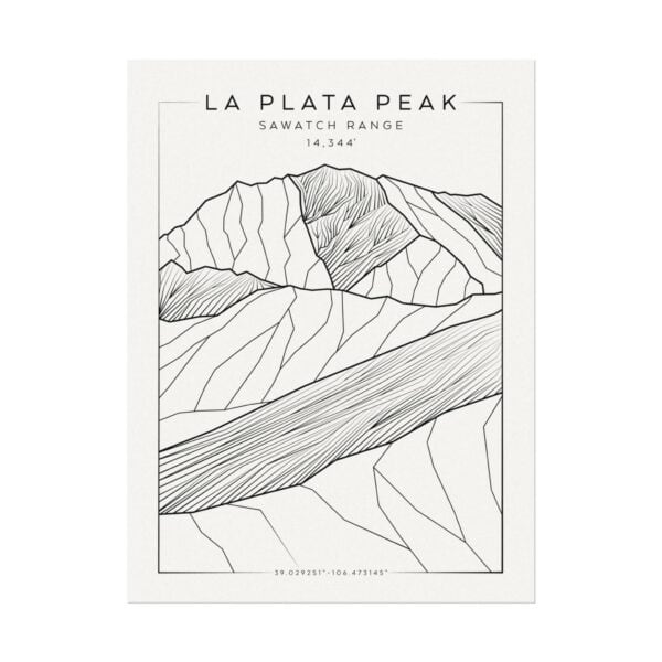 Colorado 14ers: LA PLATA PEAK: Textured Watercolor Matte Posters