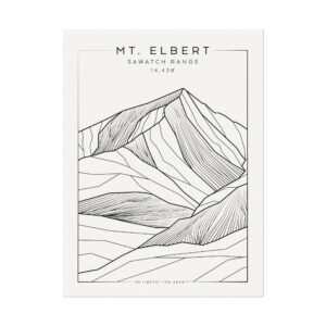 Colorado 14ers: MT. ELBERT: Textured Watercolor Matte Posters