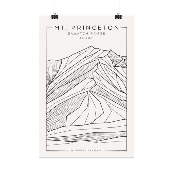 Colorado 14ers: MT. PRINCETON: Textured Watercolor Matte Posters - Image 6