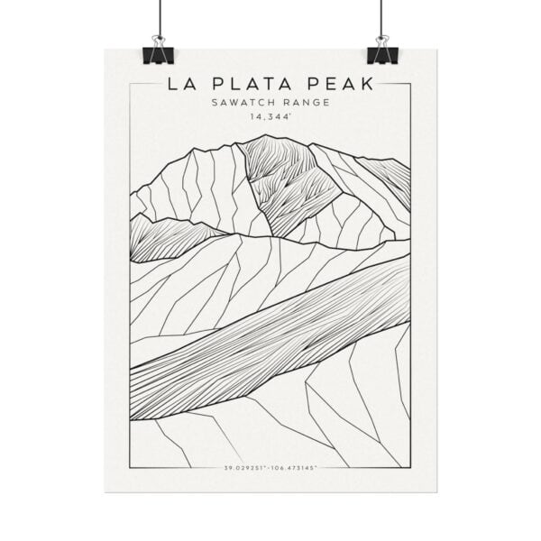 Colorado 14ers: LA PLATA PEAK: Textured Watercolor Matte Posters - Image 2