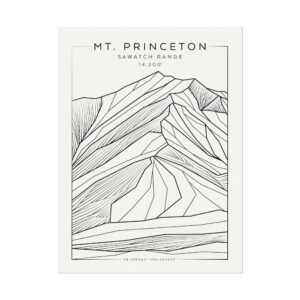 Colorado 14ers: MT. PRINCETON: Textured Watercolor Matte Posters