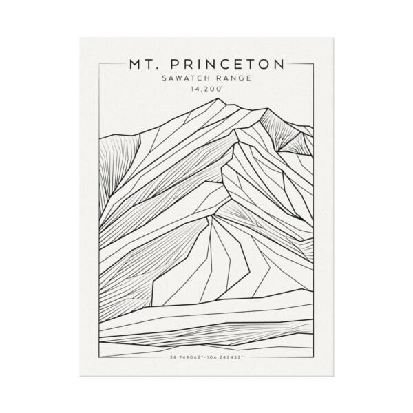 Colorado 14ers: MT. PRINCETON: Textured Watercolor Matte Posters