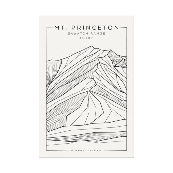 Colorado 14ers: MT. PRINCETON: Textured Watercolor Matte Posters - Image 5