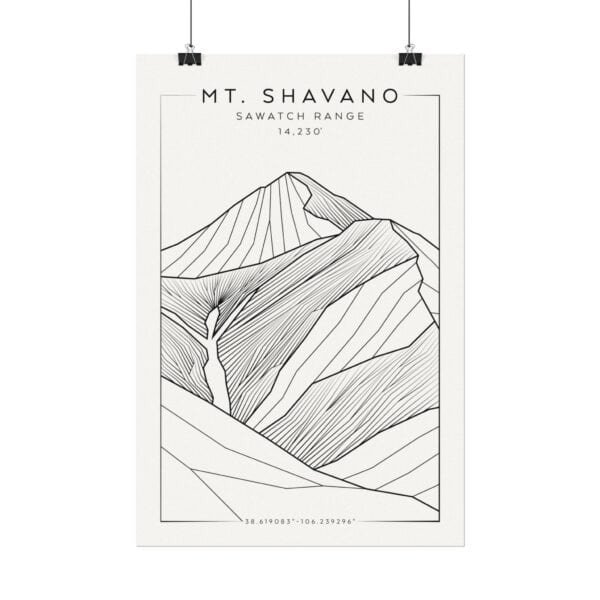 Colorado 14ers: MT. SHAVANO: Textured Watercolor Matte Posters - Image 6