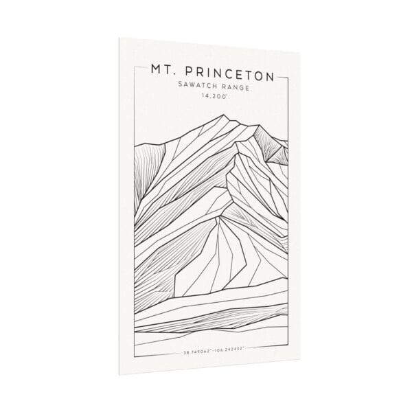 Colorado 14ers: MT. PRINCETON: Textured Watercolor Matte Posters - Image 7