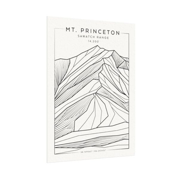 Colorado 14ers: MT. PRINCETON: Textured Watercolor Matte Posters - Image 3