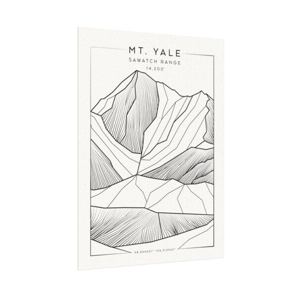 Colorado 14ers: MT. YALE: Textured Watercolor Matte Posters - Image 3