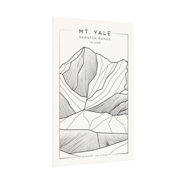 Colorado 14ers: MT. YALE: Textured Watercolor Matte Posters - Image 7