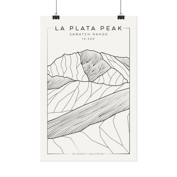 Colorado 14ers: LA PLATA PEAK: Textured Watercolor Matte Posters - Image 6