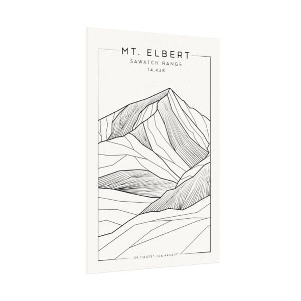 Colorado 14ers: MT. ELBERT: Textured Watercolor Matte Posters - Image 7