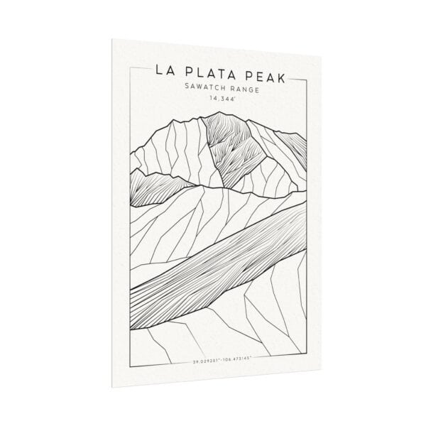 Colorado 14ers: LA PLATA PEAK: Textured Watercolor Matte Posters - Image 3