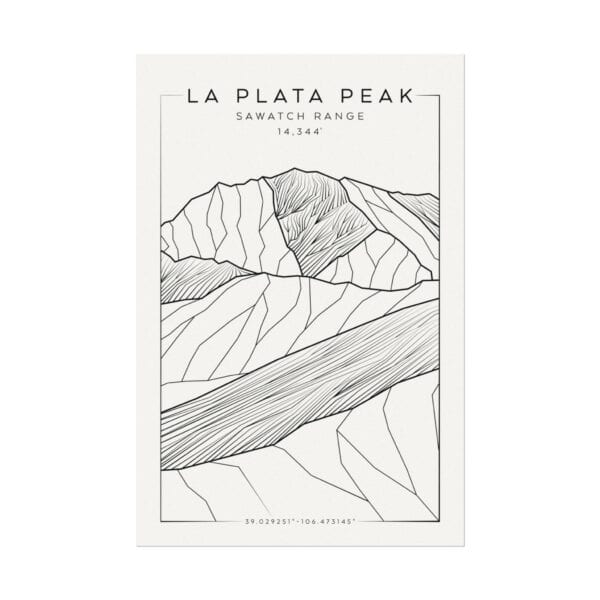 Colorado 14ers: LA PLATA PEAK: Textured Watercolor Matte Posters - Image 5