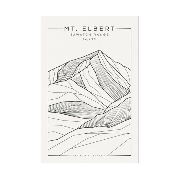 Colorado 14ers: MT. ELBERT: Textured Watercolor Matte Posters - Image 5