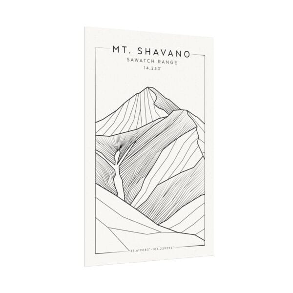 Colorado 14ers: MT. SHAVANO: Textured Watercolor Matte Posters - Image 7