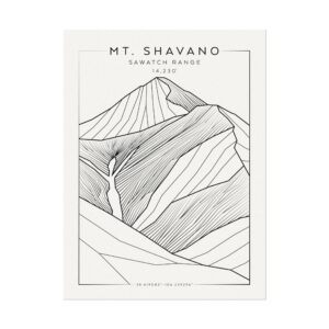 Colorado 14ers: MT. SHAVANO: Textured Watercolor Matte Posters