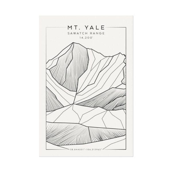 Colorado 14ers: MT. YALE: Textured Watercolor Matte Posters - Image 5
