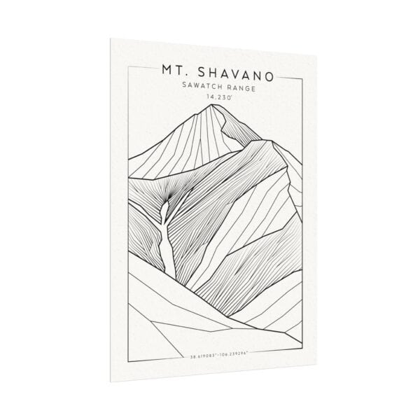 Colorado 14ers: MT. SHAVANO: Textured Watercolor Matte Posters - Image 3