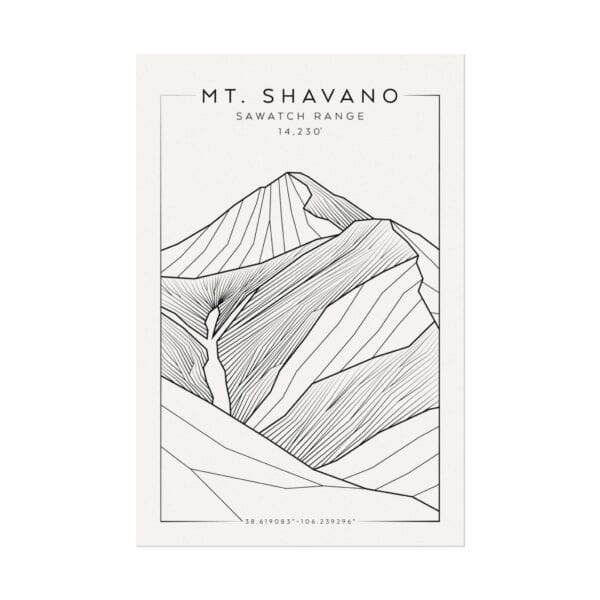Colorado 14ers: MT. SHAVANO: Textured Watercolor Matte Posters - Image 5