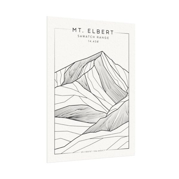 Colorado 14ers: MT. ELBERT: Textured Watercolor Matte Posters - Image 3