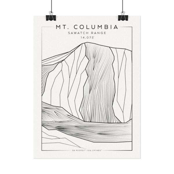 Colorado 14ers: MT. COLUMBIA: Textured Watercolor Matte Posters - Image 2