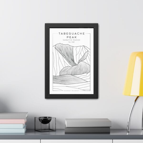 Colorado 14ers: TABEGUACHE PEAK: Framed Poster - Image 3