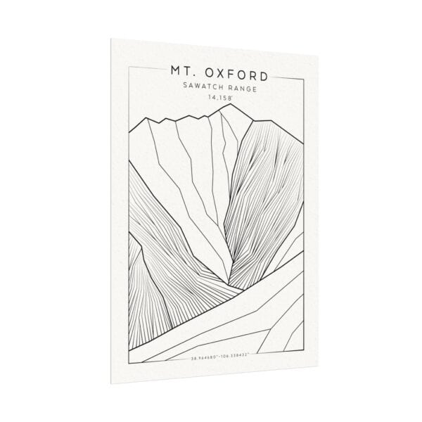 Colorado 14ers: MT. OXFORD: Textured Watercolor Matte Posters - Image 3