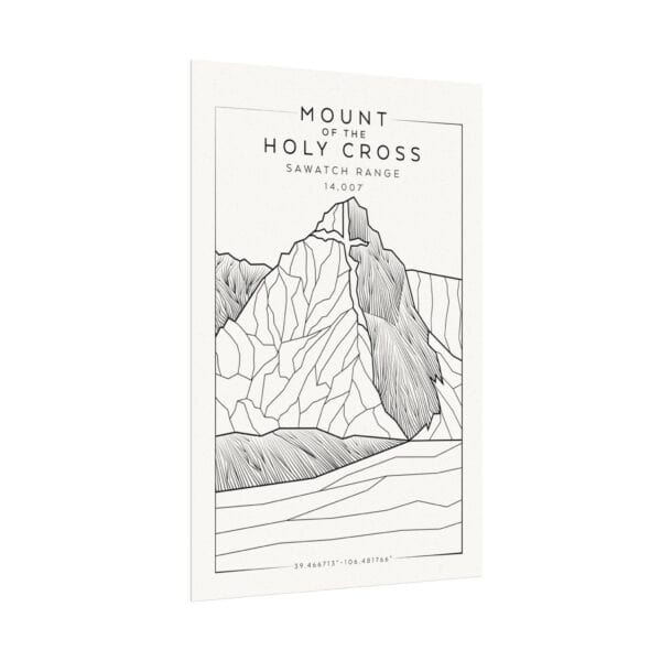 Colorado 14ers: MOUNT of the HOLY CROSS: Textured Watercolor Matte Posters - Image 7