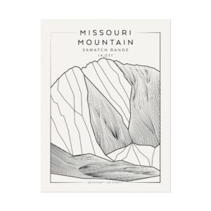 Colorado 14ers: MISSOURI MOUNTAIN: Textured Watercolor Matte Posters
