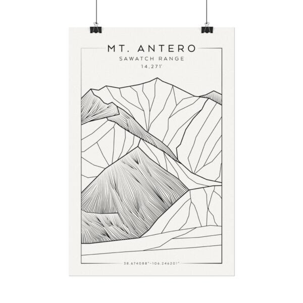 Colorado 14ers: MT. ANTERO: Textured Watercolor Matte Posters - Image 6