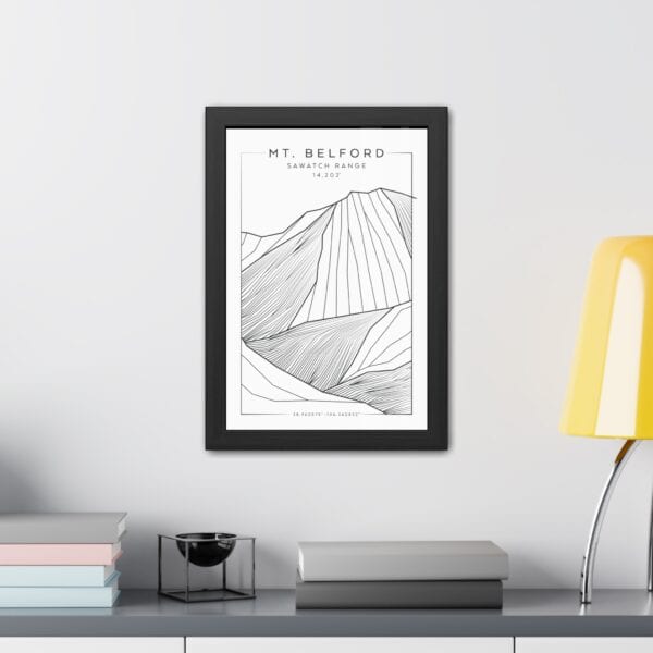 Colorado 14ers: MT. BELFORD: Framed Poster - Image 3