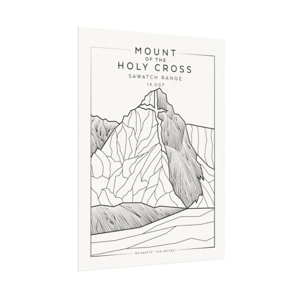 Colorado 14ers: MOUNT of the HOLY CROSS: Textured Watercolor Matte Posters - Image 3