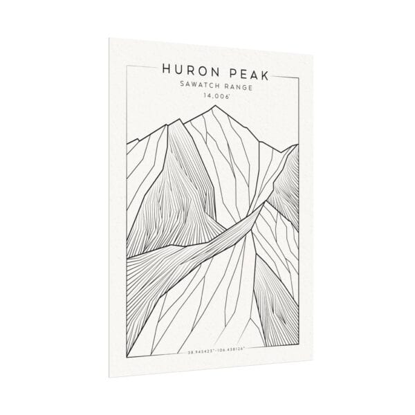 Colorado 14ers: HURON PEAK: Textured Watercolor Matte Posters - Image 3