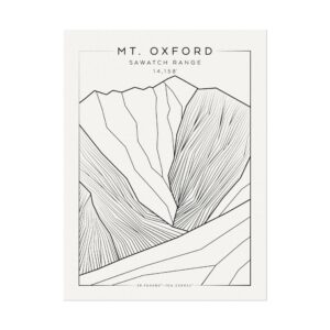 Colorado 14ers: MT. OXFORD: Textured Watercolor Matte Posters