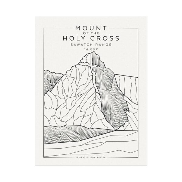 Colorado 14ers: MOUNT of the HOLY CROSS: Textured Watercolor Matte Posters