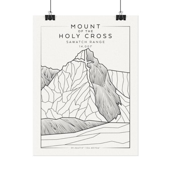 Colorado 14ers: MOUNT of the HOLY CROSS: Textured Watercolor Matte Posters - Image 2