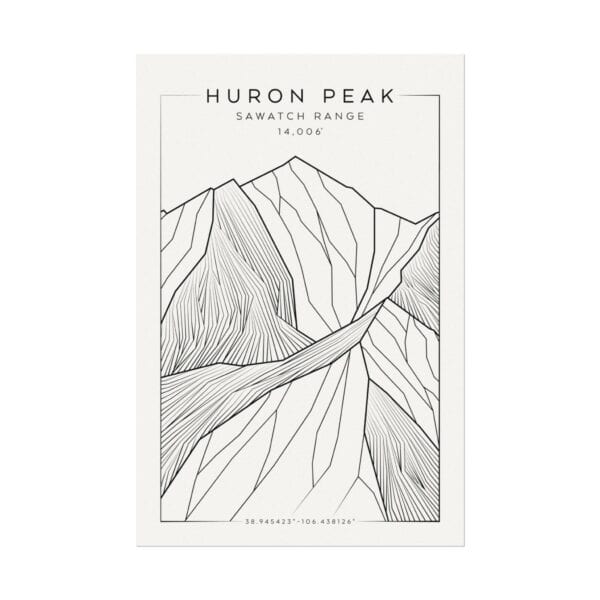 Colorado 14ers: HURON PEAK: Textured Watercolor Matte Posters - Image 5